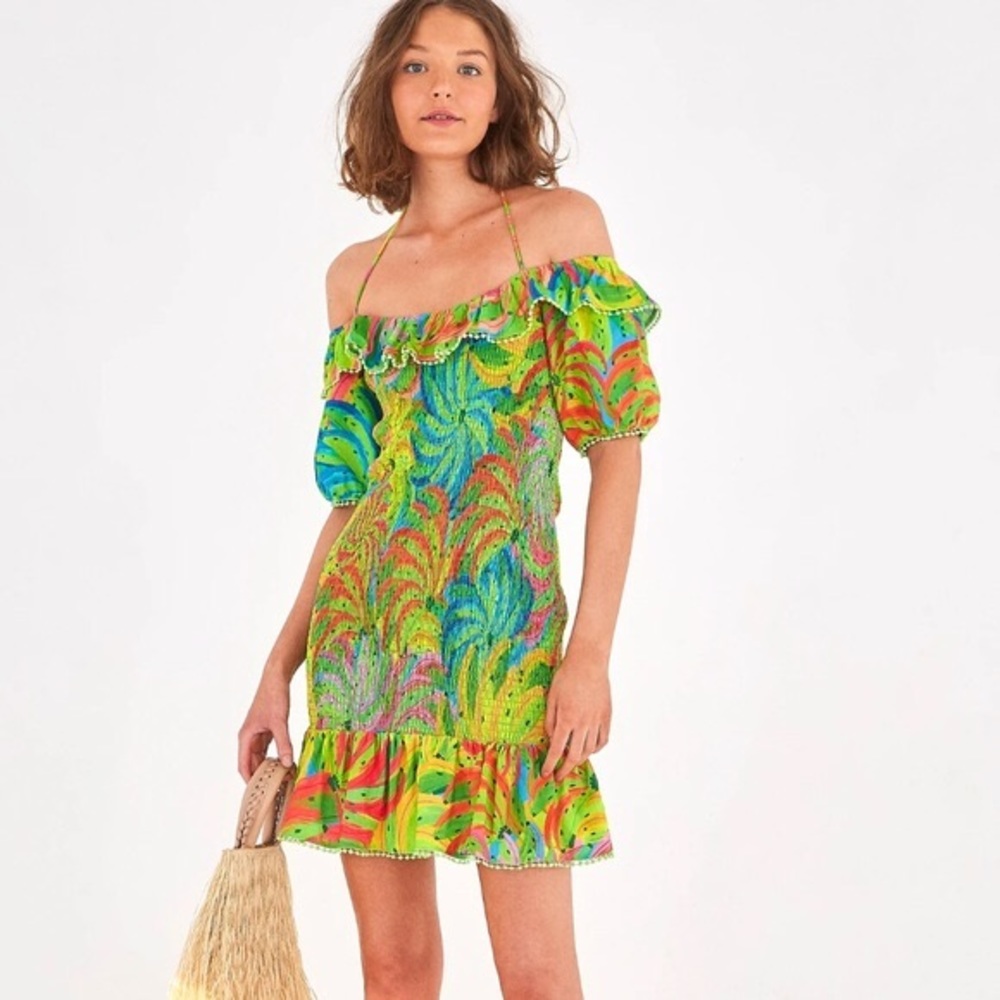 New Farm Rio Neon Banana Mini Dress